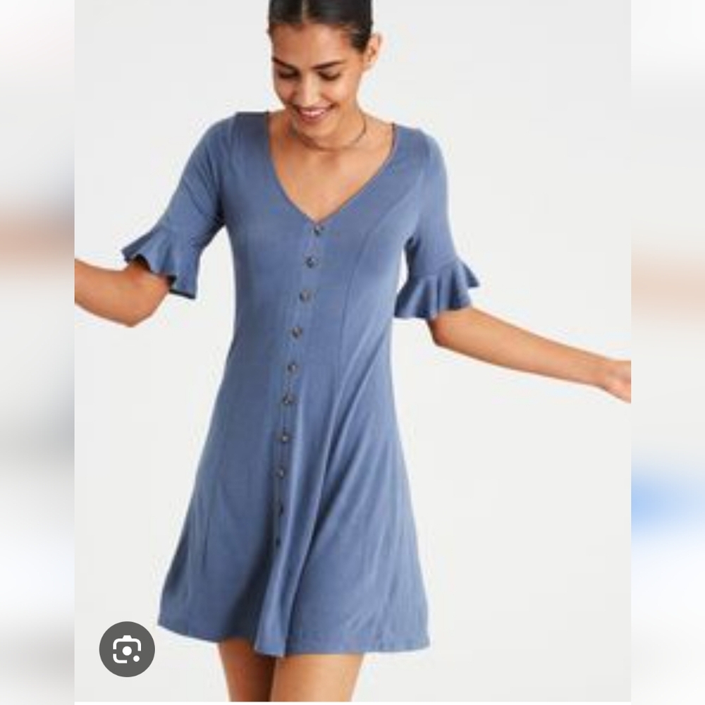 Blue Flutter Sleeve Sundress